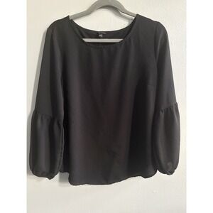 Ann Taylor Black Dressy Top Shirt Size Medium Great Condition